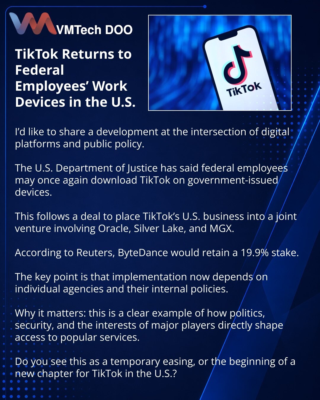 TikTok Returns to Federal Employees’ Work Devices in the U.S.