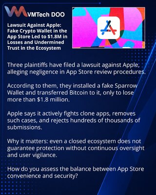 Lawsuit Against Apple: Fake Crypto Wallet in the App Store Led to $1.8M in Losses and Undermined Trust in the Ecosystem