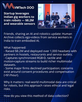 Startup leverages Indian gig workers to train robots — $8.2M and wearable sensors