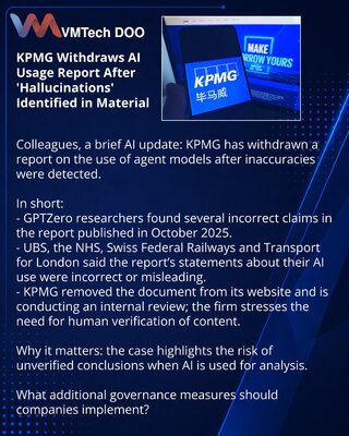 KPMG povukla izveštaj o upotrebi veštačke inteligencije nakon otkrivenih «halucinacija» u materijalu