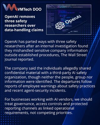OpenAI уволила трёх исследователей безопасности из-за передачи данных