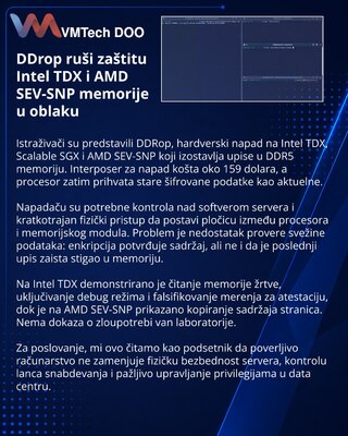 DDRop hardware attack targets Intel TDX and AMD SEV-SNP
