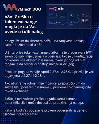 n8n: Greška u token exchange mogla je da Vas uvede u tuđi nalog